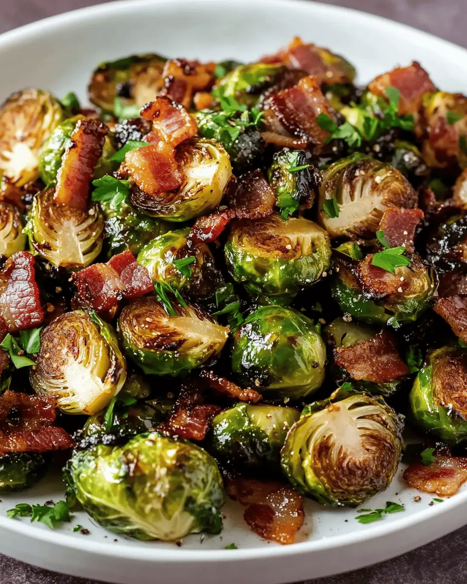 Crispy Brussels Sprouts with Bacon – Keto Side Dish First Image First Image