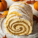 Keto Pumpkin Roll with Pumpkin Cream Cheese Filling First Image First Image