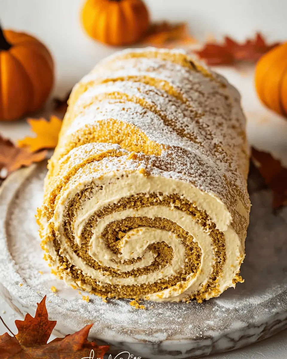 Keto Pumpkin Roll with Pumpkin Cream Cheese Filling First Image First Image