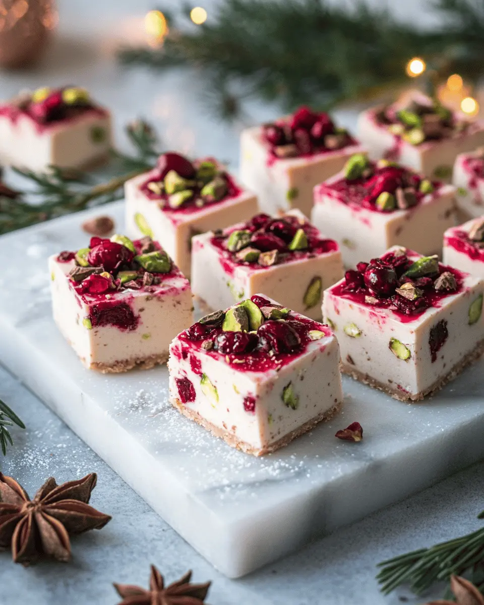 Keto Cranberry Pistachio Holiday Fudge First Image First Image