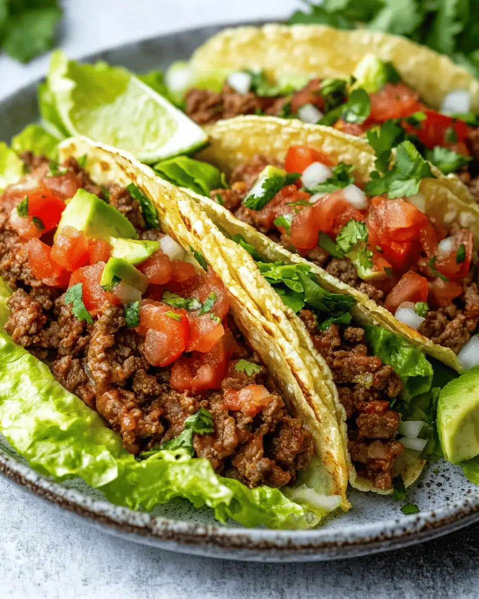 Crispy Lettuce Shell Keto Tacos (Beef or Chicken, <3g Net Carb) First Image First Image