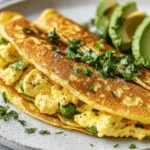 Keto Breakfast Crepes with Scrambled Eggs & Avocado First Image First Image