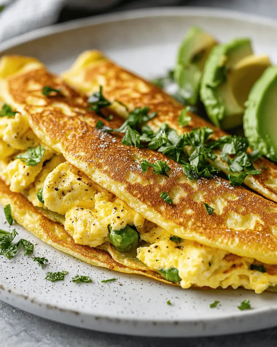 Keto Breakfast Crepes: Easy Scrambled Eggs & Avocado Delight