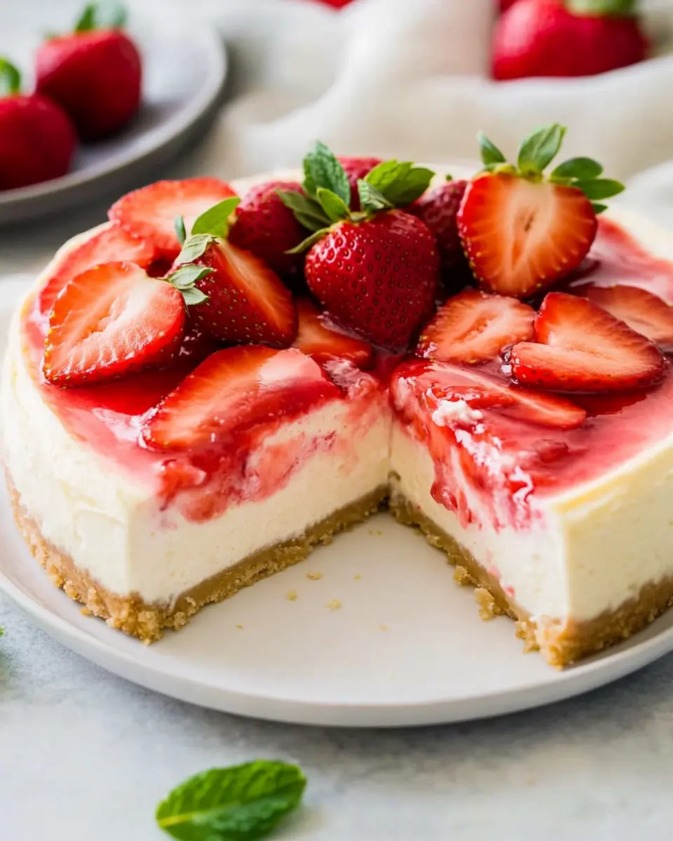 Keto Strawberry Cheesecake First Image First Image