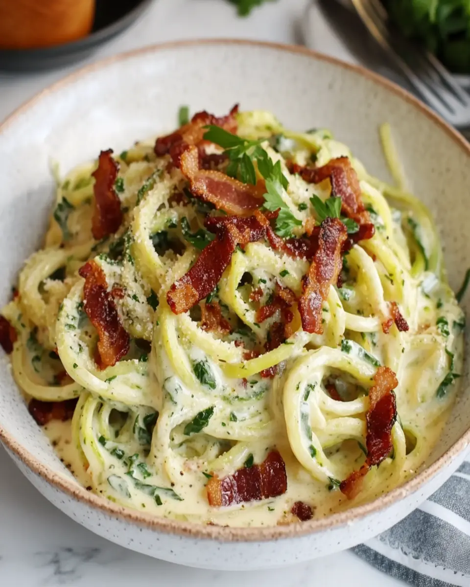 Zoodle Alfredo With Bacon: A Comforting Twist on Classic!