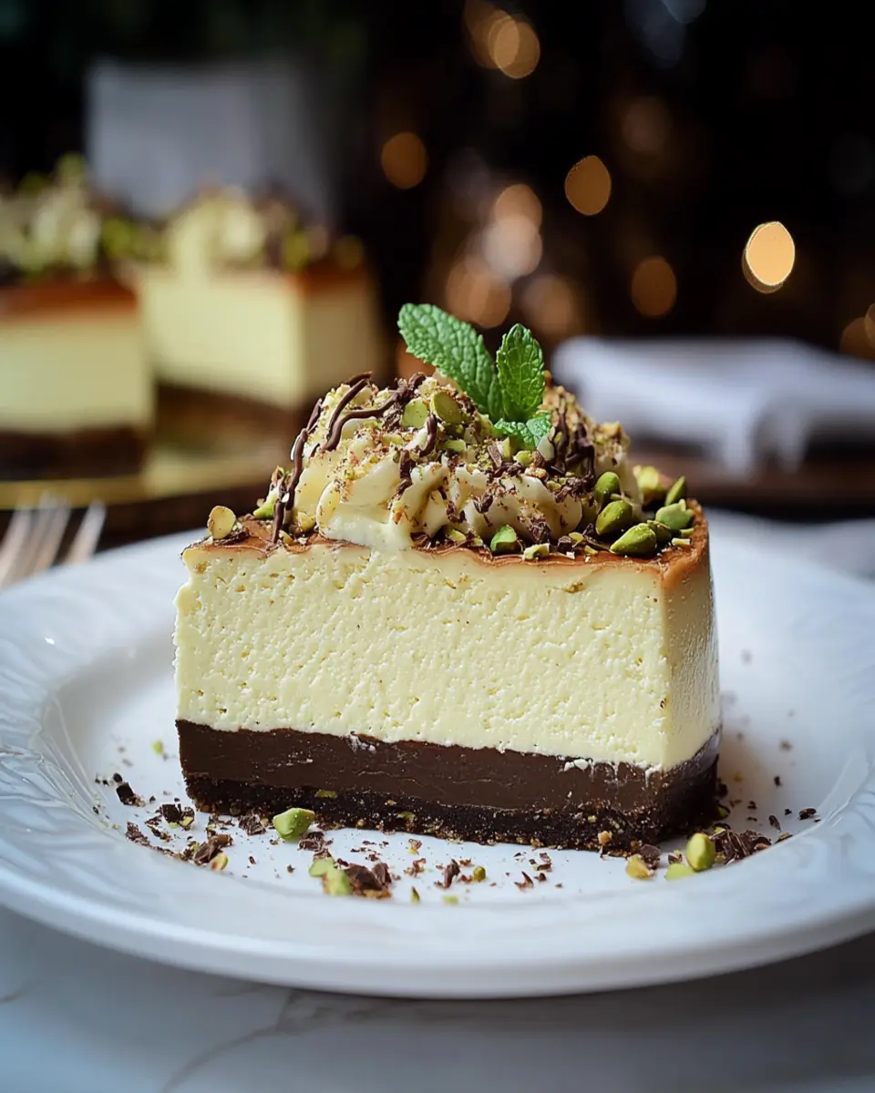 Pistachio and Chocolate Dubai Cheesecake: Irresistibly Indulgent!