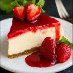 Keto Cheesecake with Strawberry Sauce First Image First Image