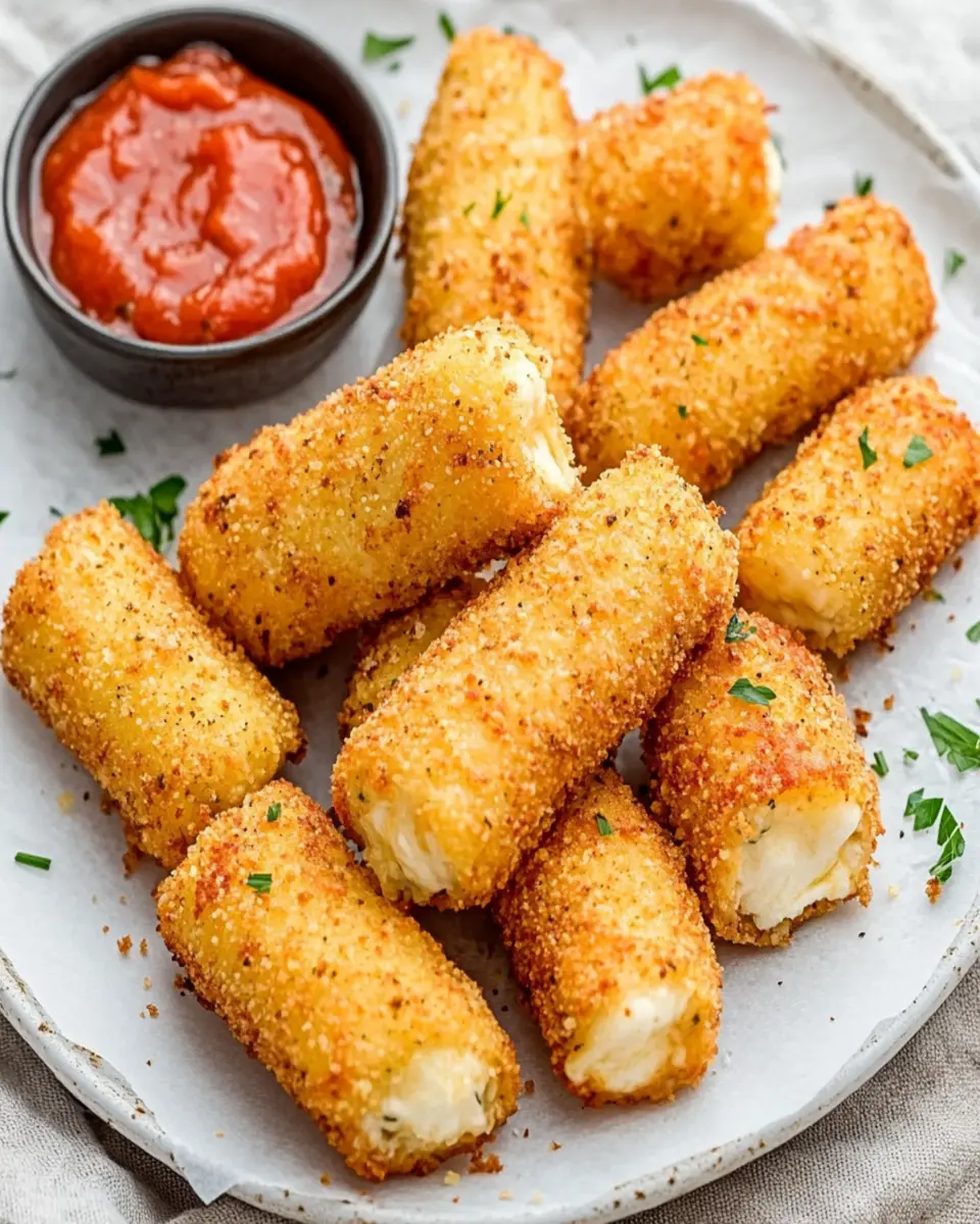 Crispy Keto Mozzarella Sticks First Image First Image