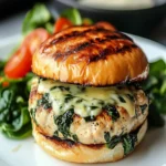Keto Heart-Shaped White Cheddar Spinach Chicken Burgers First Image First Image