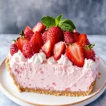Low Carb No-Bake Strawberry Mousse Pie First Image First Image