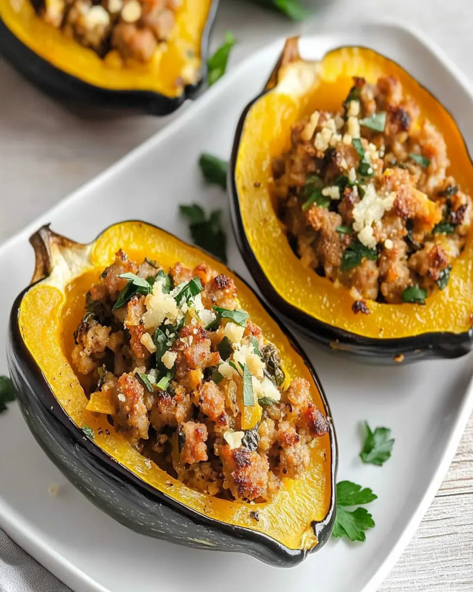 Sage and Sausage Stuffed Acorn Squash: The Best Comfort Dish