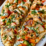 Garlic Chicken and Veggie Fathead Flatbread First Image First Image