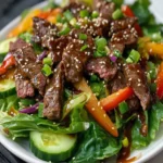 Fresh Mongolian Beef Salad with Sesame Vinaigrette First Image First Image