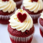 Keto Red Velvet Heart Cupcakes with Cream Cheese Frosting First Image First Image