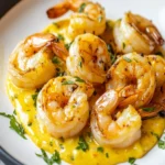 Brown Butter Poached Shrimp with Saffron Cream First Image First Image