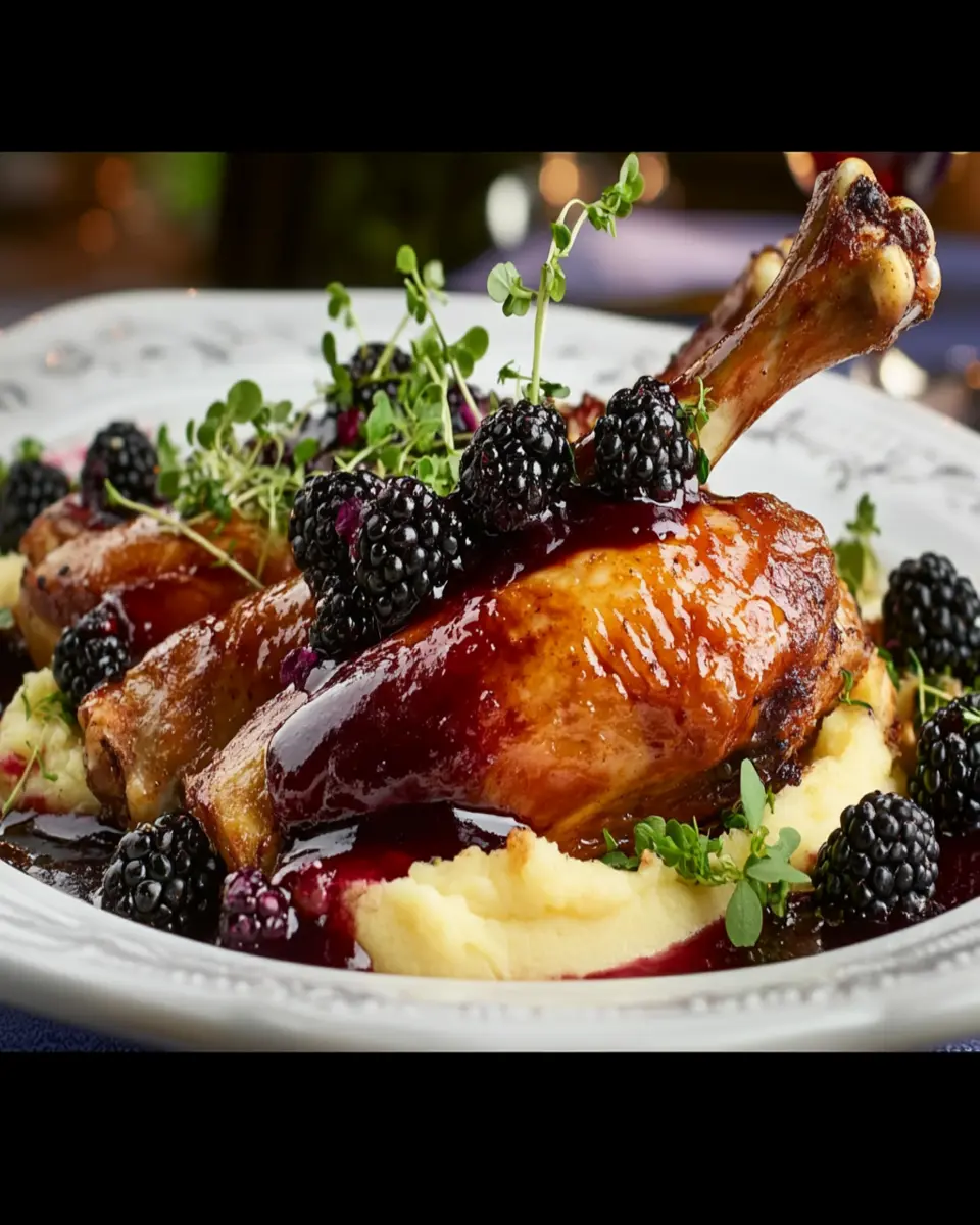 Duck Confit with Blackberry-Port Reduction: Irresistibly Rich and Flavorful