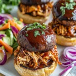 BBQ Pulled Chicken Portobello Sliders First Image First Image