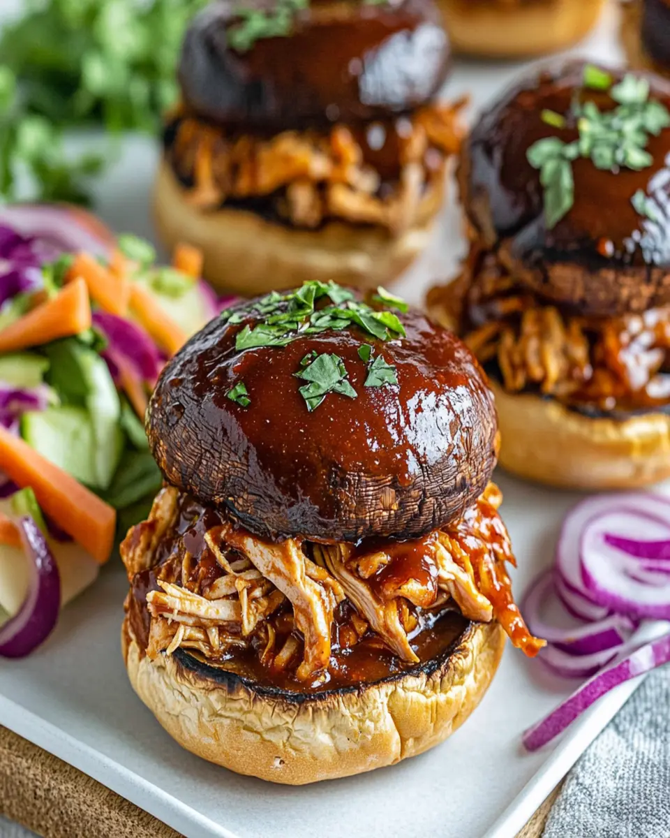 BBQ Pulled Chicken Portobello Sliders: Juicy, Homemade Bliss