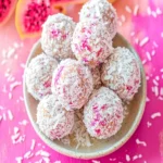 Sugar-Free Lemon Coconut Protein Power Balls in Pink Pitaya First Image First Image