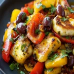 Halloumi Harissa Roasted Pepper Olive Bomb First Image First Image