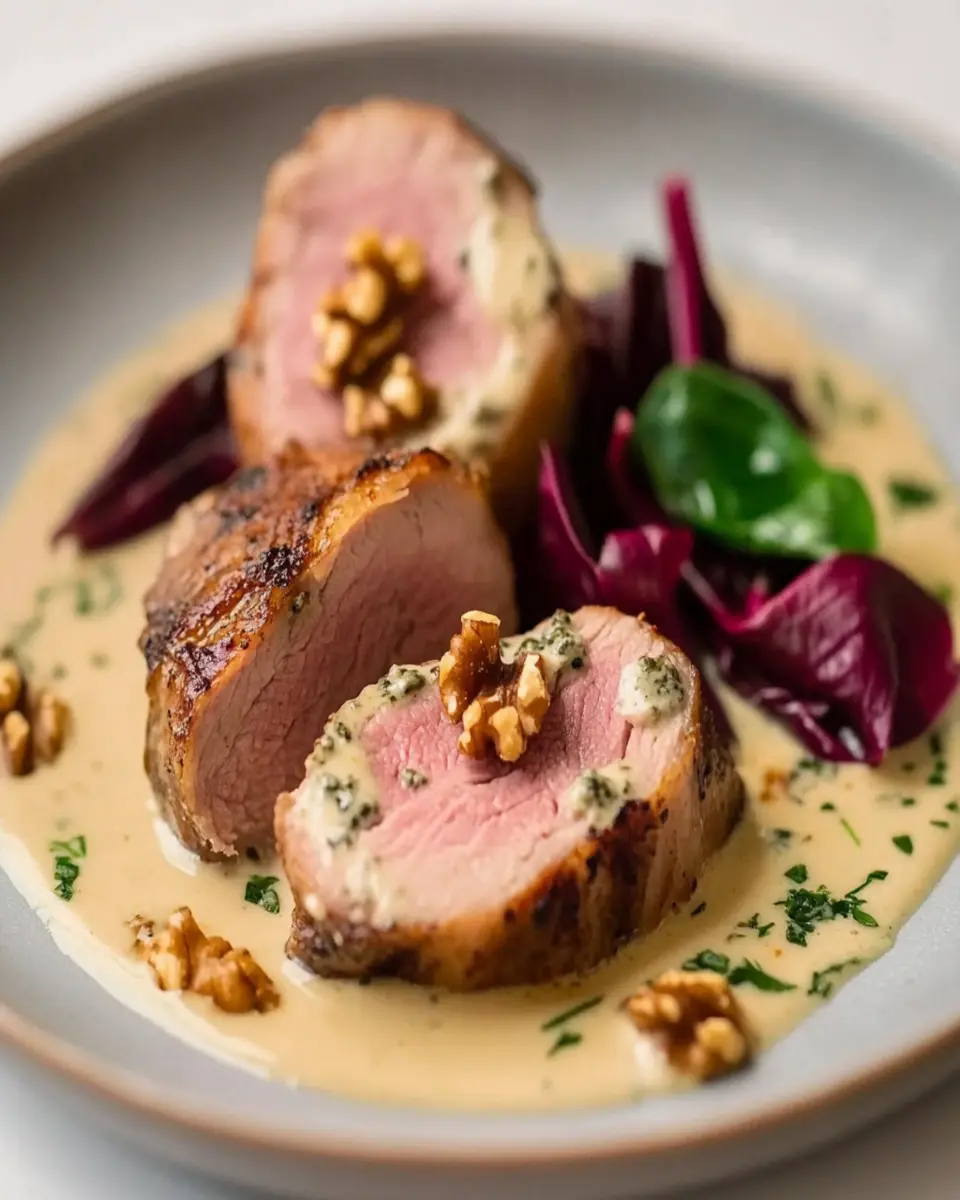 Pork Tenderloin Gorgonzola Walnut Radicchio Mess First Image First Image