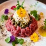 Beef Tartare Smoked Ricotta Caper Mess First Image First Image