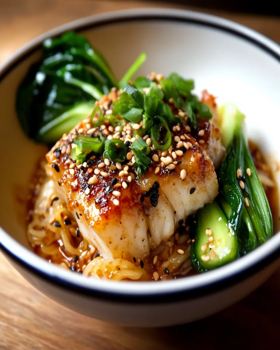 Miso Cod Sesame Bok Choy Crispy Nori Bowl First Image First Image