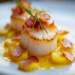 Saffron Scallop Crispy Pancetta Pickled Fennel Chaos First Image First Image