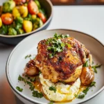 Crispy Chicken Thigh Whipped Ricotta Roasted Garlic Bomb First Image First Image