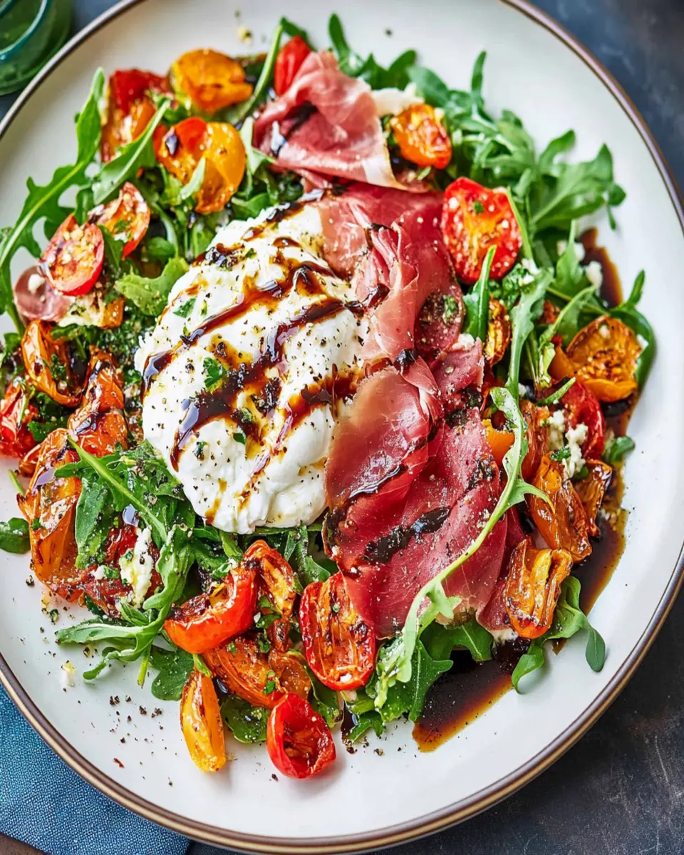 Crispy Prosciutto Burrata Roasted Pepper Plate First Image First Image