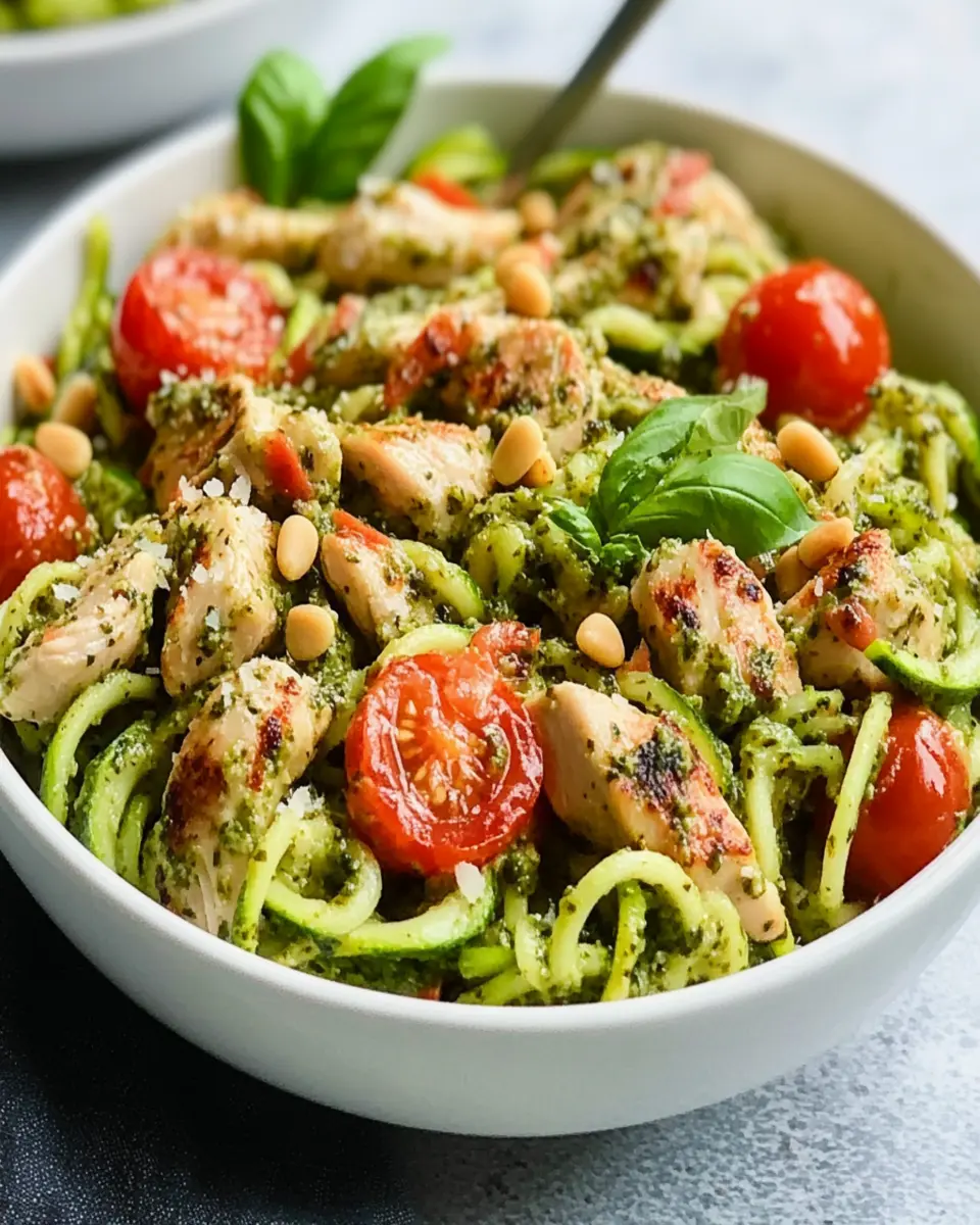 Chicken Pesto Zoodle Salad: Juicy Flavor in Every Bite