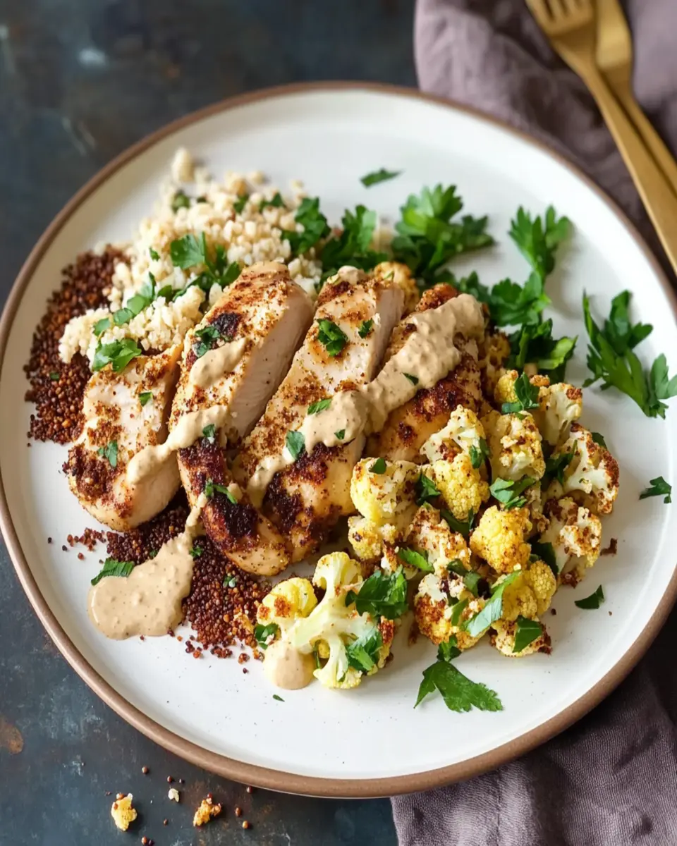 Chicken Tahini Roasted Cauliflower Dukkah Plate First Image First Image