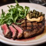 Grilled Ribeye Truffle Butter Crispy Capers Watercress Smash First Image First Image