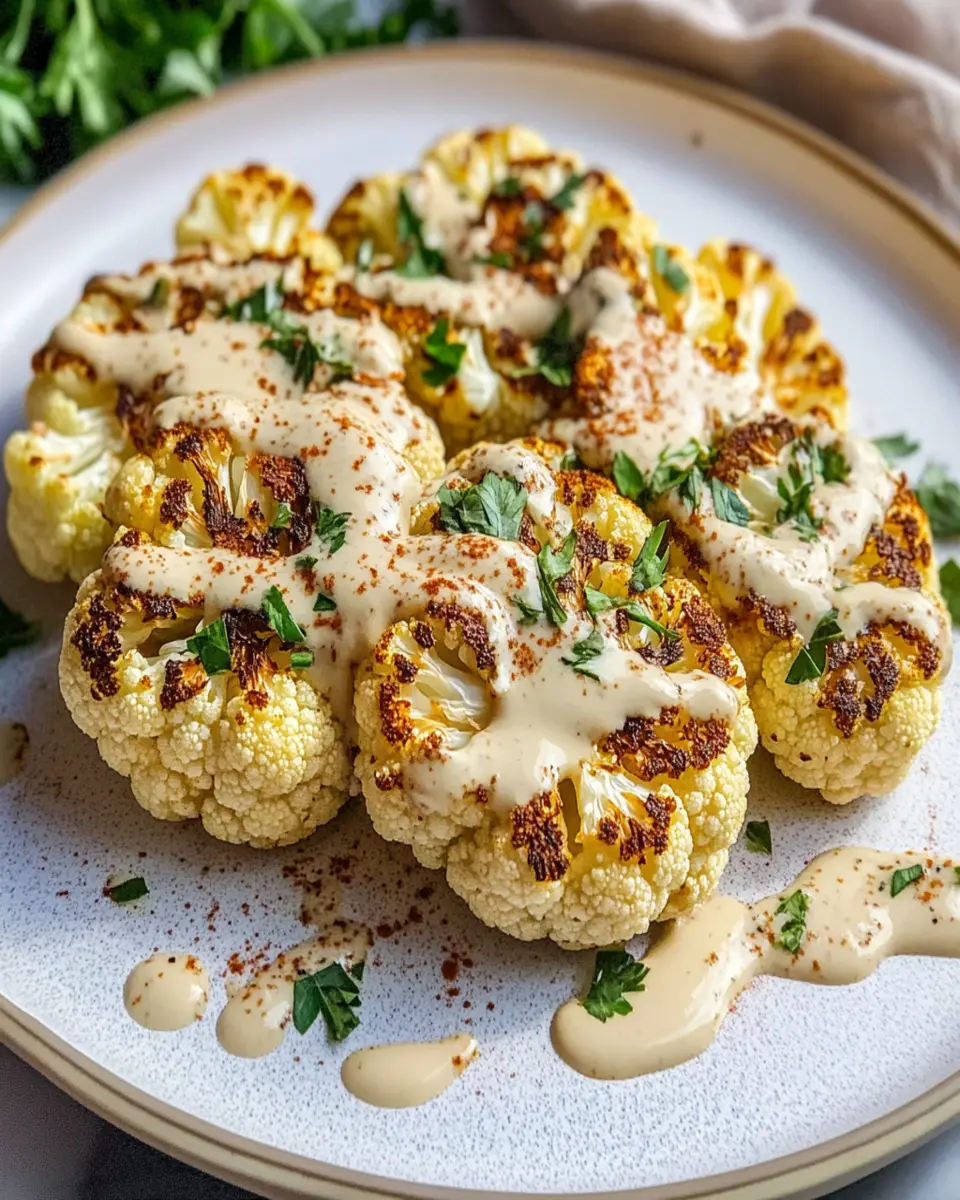 Tahini-Drizzled Roasted Cauliflower Steaks First Image First Image