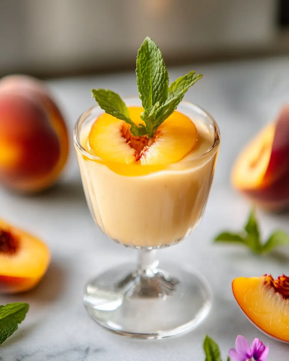 Peach Posset with Allulose: Indulgent Creamy Delight