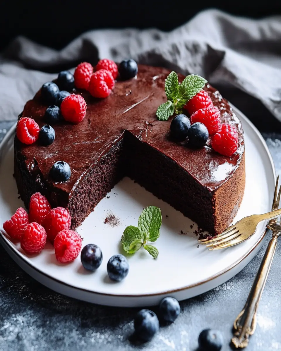 Flourless Black Cocoa and Chia Greek Yogurt Cake: Irresistibly Decadent
