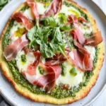 Pesto Prosciutto Cauliflower Crust Pizza First Image First Image