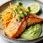 Sriracha Lime Baked Salmon & Avocado Cream First Image First Image