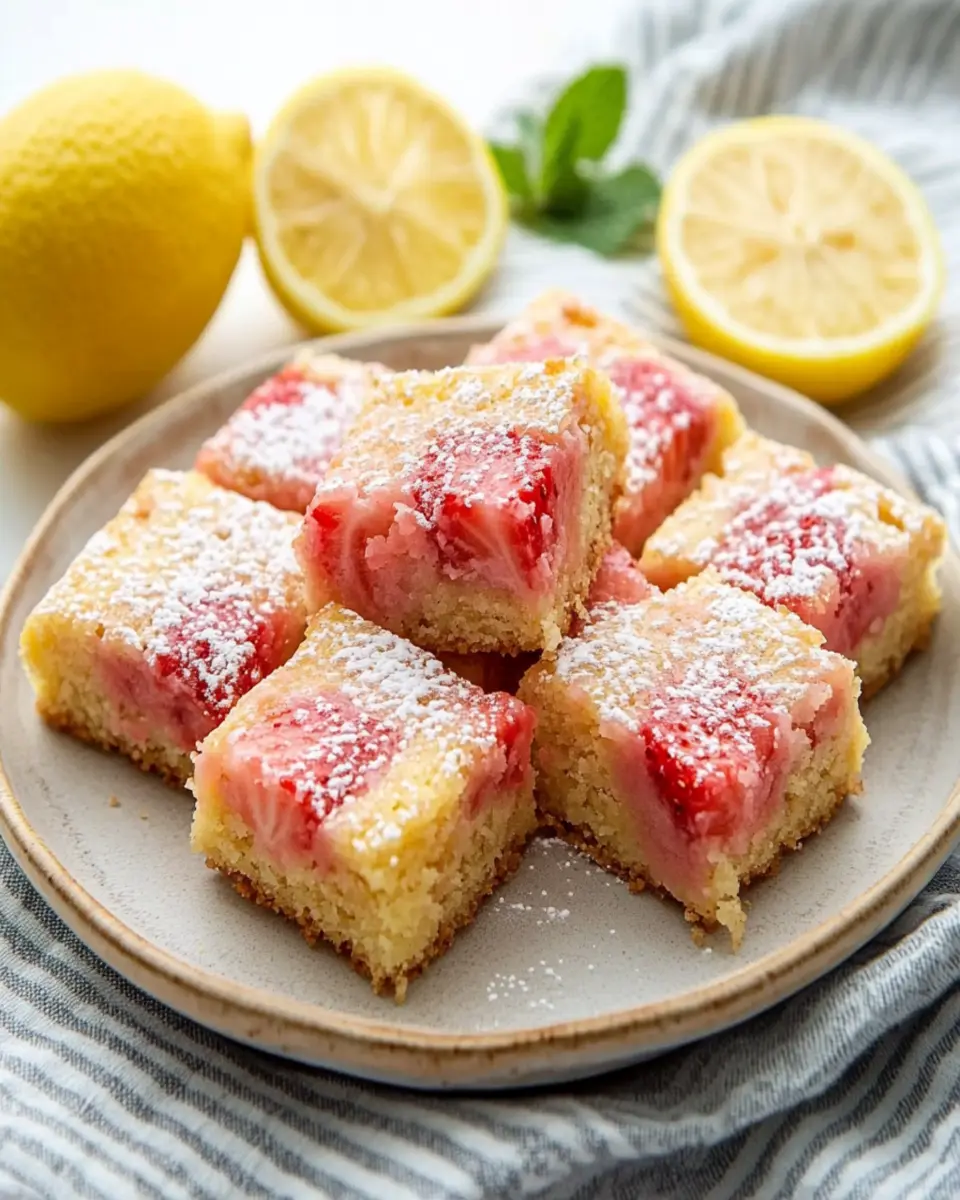 Keto Strawberry Lemon Blondies First Image First Image