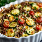 Ground Beef Zucchini Casserole low carb First Image First Image