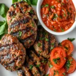 Keto Feta Burgers with Tomato Cream First Image First Image