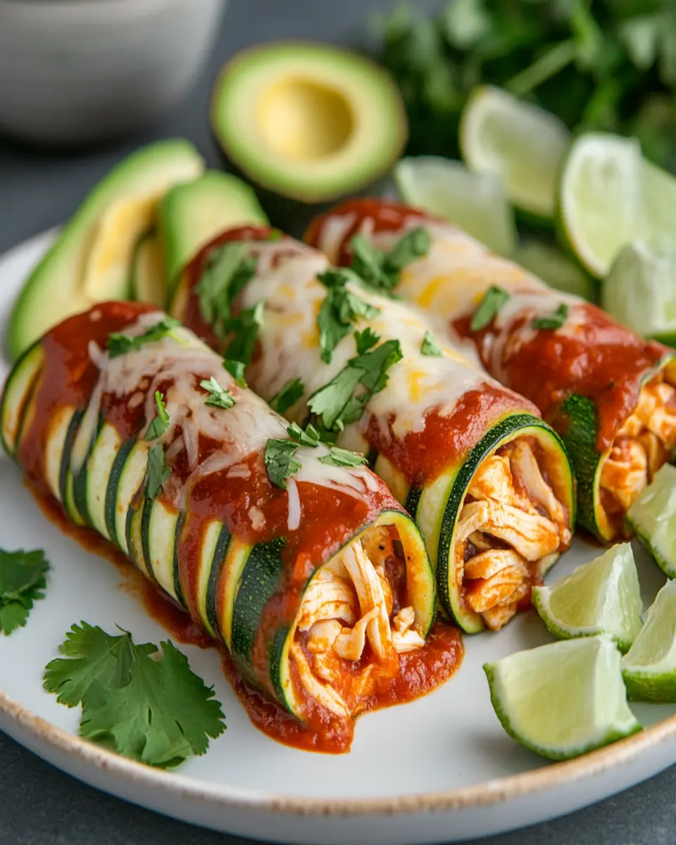 Low Carb Zucchini Chicken Enchiladas That’ll Wow Your Tastebuds