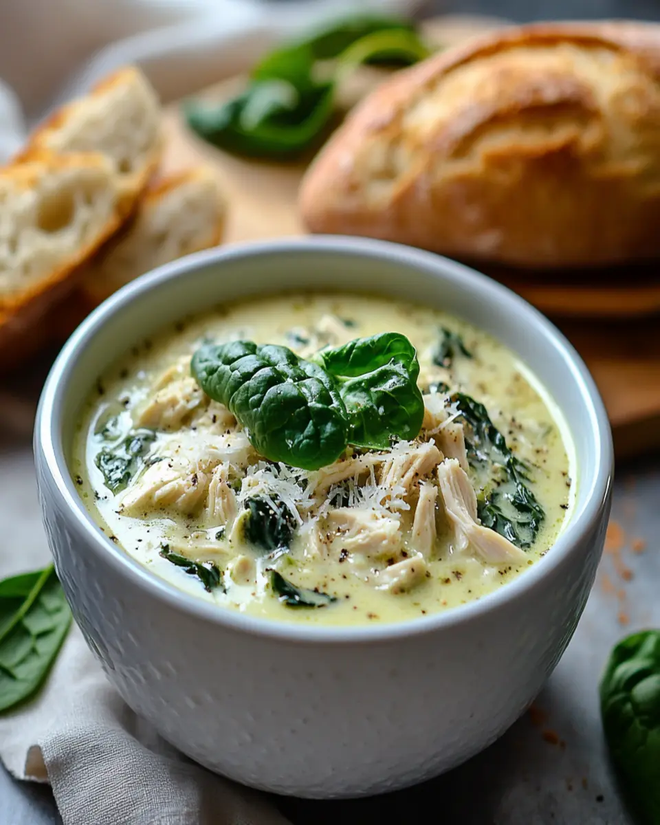 Spinach Artichoke Dip Chicken Soup: Cozy and Indulgent Delight
