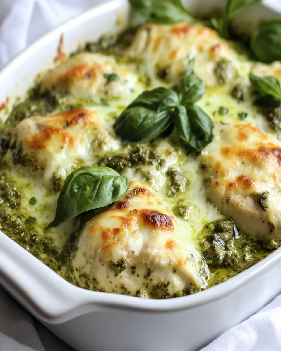 Keto Cheesy Pesto Chicken Casserole: Irresistibly Creamy Delight